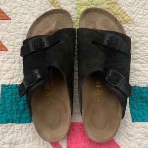 Black suede Birkenstock